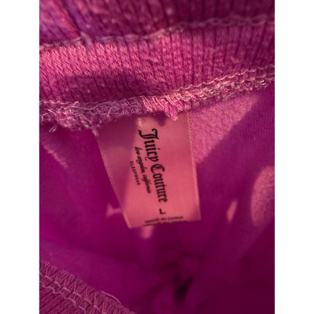 Juicy Couture Pajama Pants L Womens Purple Soft Velvet Feel Straight Leg Stretch - Picture 4 of 6